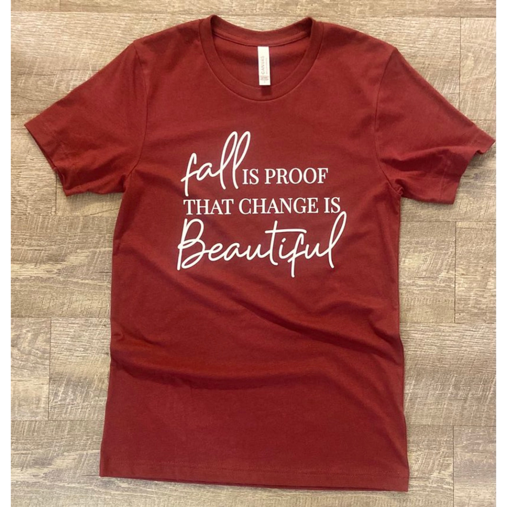 Women's Bella + Canvas T-shirt, Size S, Deep Red, Fall Theme, New